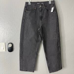 Gap Denim High Rise Barrel Ankle Jean, Black, 8, 804566